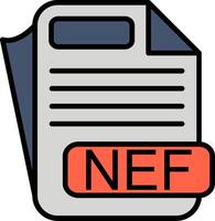 NEF File Format Line Filled Icon vector