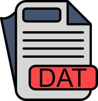 DAT File Format Line Filled Icon vector
