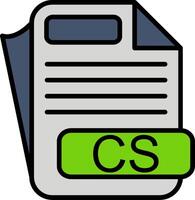 CS File Format Line Filled Icon vector