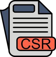 CSR File Format Line Filled Icon vector
