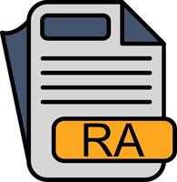 RA File Format Line Filled Icon vector