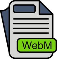 WebM File Format Line Filled Icon vector