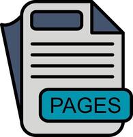 PAGES File Format Line Filled Icon vector