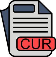 CUR File Format Line Filled Icon vector