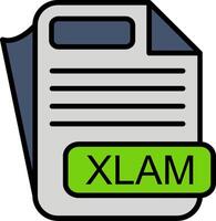 XLAM File Format Line Filled Icon vector