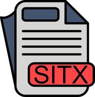 SITX File Format Line Filled Icon vector