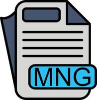 MNG File Format Line Filled Icon vector