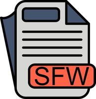 SFW File Format Line Filled Icon vector