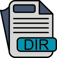 DIR File Format Line Filled Icon vector