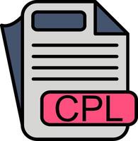 CPL File Format Line Filled Icon vector