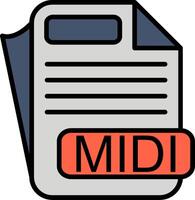 MIDI File Format Line Filled Icon vector