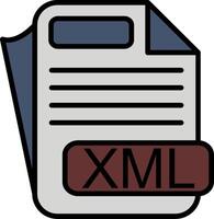 XML File Format Line Filled Icon vector