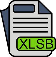 XLSB File Format Line Filled Icon vector