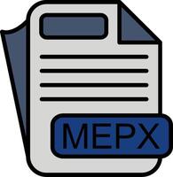 MEPX File Format Line Filled Icon vector