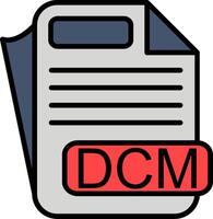 DCM File Format Line Filled Icon vector