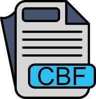 CBF File Format Line Filled Icon vector