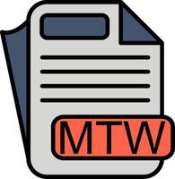 MTW File Format Line Filled Icon vector