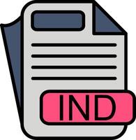 IND File Format Line Filled Icon vector