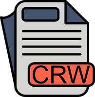 CRW File Format Line Filled Icon vector