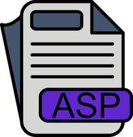 ASP File Format Line Filled Icon vector