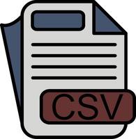 CSV File Format Line Filled Icon vector
