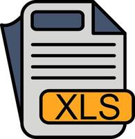 XLS File Format Line Filled Icon vector