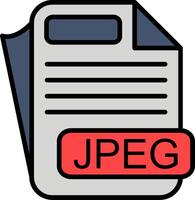 JPEG File Format Line Filled Icon vector