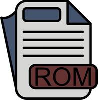 ROM File Format Line Filled Icon vector
