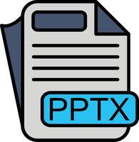 PPTX File Format Line Filled Icon vector
