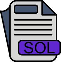 SOL File Format Line Filled Icon vector