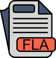 FLA File Format Line Filled Icon vector