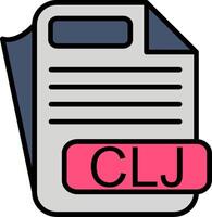 CLJ File Format Line Filled Icon vector