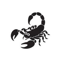 This scorpion silhouette illustration in black offers a bold and captivating depiction of a scorpion, rendered with precision in clean. vector