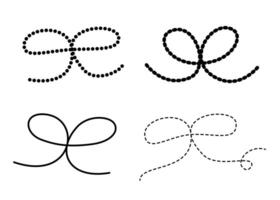 Bows and ribbons with different line graphic for print, element, gift, card, celebration and illustration vector