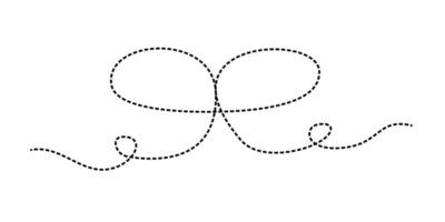 Continuous line drawing art. Bow or ribbon for line, element and illustration vector