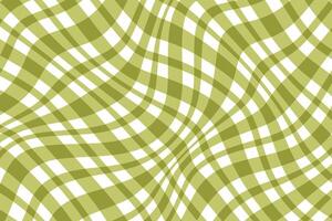 simple abstract olive color check plaid wavy distort line pattern vector