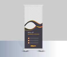 premium roll up banner template design vector