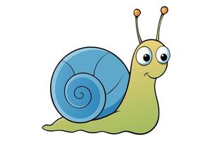 Cute cartoon snail with a happy expression. vector