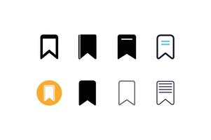 Set of Bookmark Icons in Different Colors and Styles vector