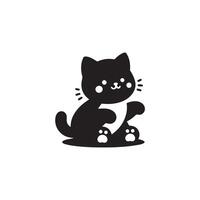 Black silhouette of cat vector