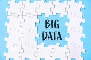 Puzzle with the word Big Data written in the middle photo