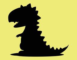 a silhouette of a dinosaur on a yellow background vector