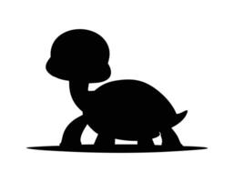 a silhouette of a turtle on a white background vector