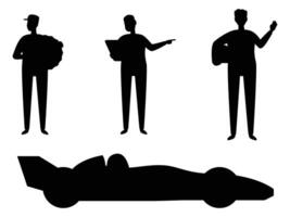 Silhouette of a Formula One Car Racing at High Speed vector