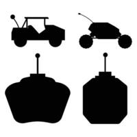 RC Car Game Silhouette in Motion on a Track vector