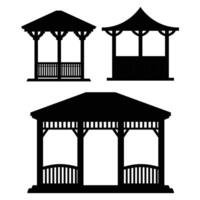 Gazebo Silhouette Collection on a White Background vector