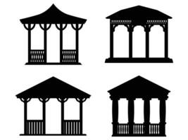 Gazebo Silhouette Collection on a White Background vector