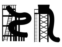Silhouette of a Water Slide with white background vector