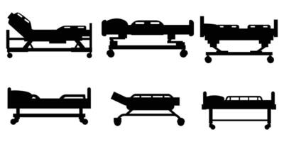 Hospital Bed Silhouette in a Medical Setting vector