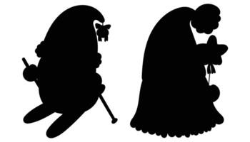 Dwarf Silhouette of a Small Gnome Character vector